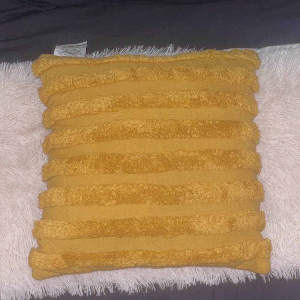 Mustard yellow accent pillow
